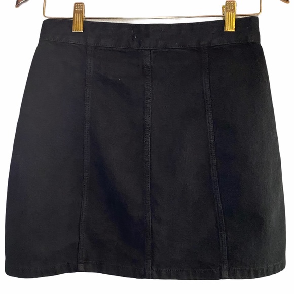 Zara Trafaluc Black Denim Button Front Skirt - Picture 3 of 7
